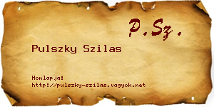 Pulszky Szilas névjegykártya